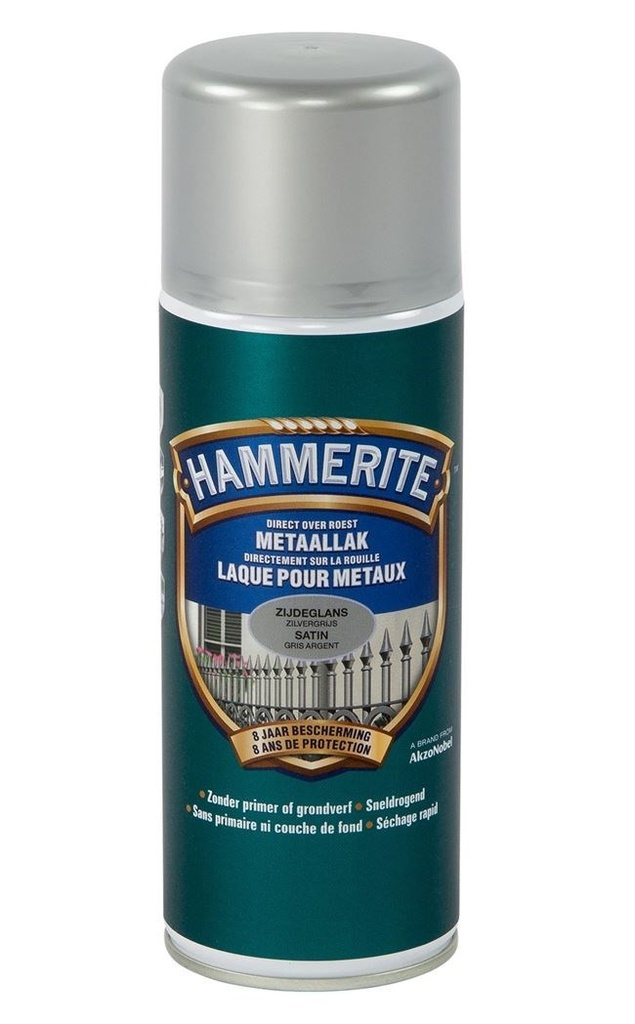Hammerite metaallak zijdeglans zilv. grijs 400ml