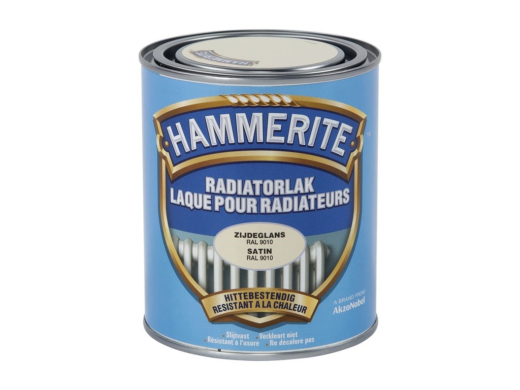 HAMMERITE RADIATORVERF SATIN RAL 9010 0.75 L
