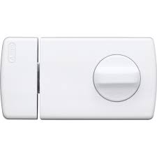 ABUS 2110 W DEUROPZETSLOT KNOP/CILINDER WIT
