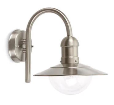 WANDLICHT HELDERE LENS E27 INOX