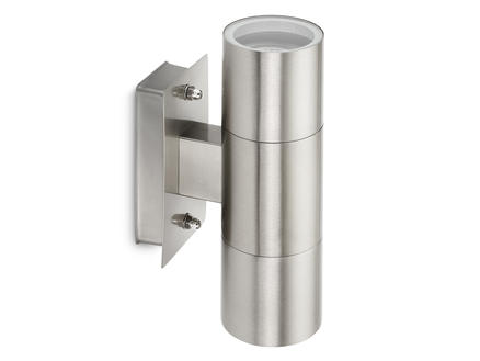WANDLICHT UP/DOWN LED GU10 2X3.5W INOX12