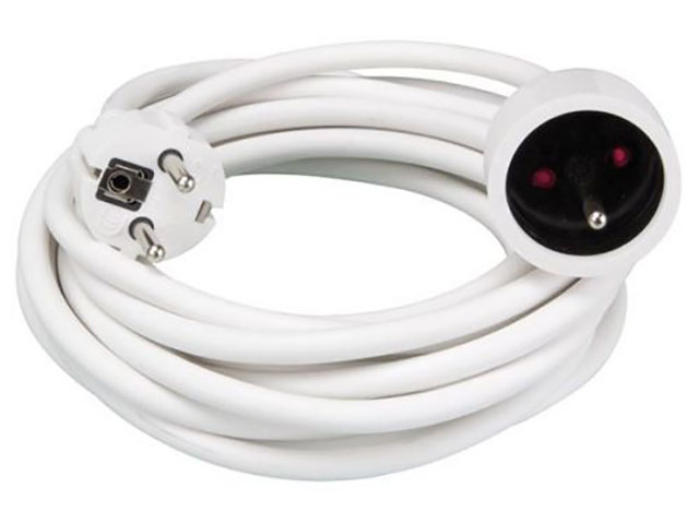 VERLENGSNOER WIT IP20 H05VV-F 3G1.5 5M