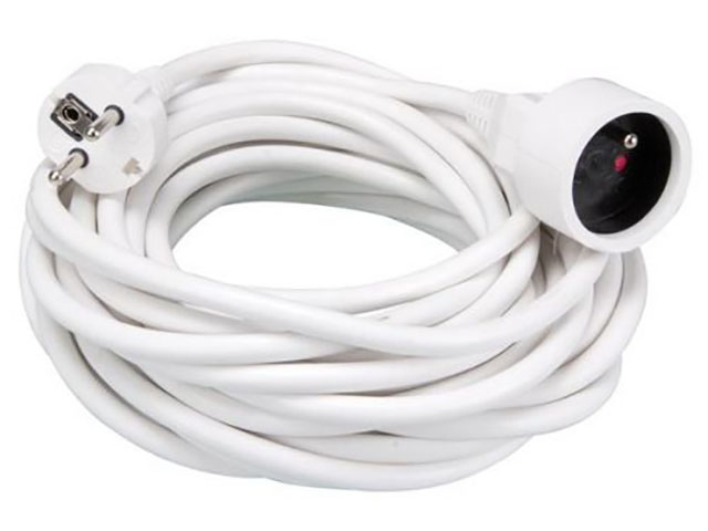 VERLENGSNOER WIT IP20 H05VV-F 3G1.5 10M