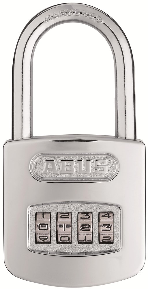 Abus 160/50 cijferhangslot hoge beugel chroom