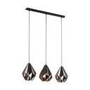HANGLAMP VINTAGE CARLTON 1 3X60W ZWART