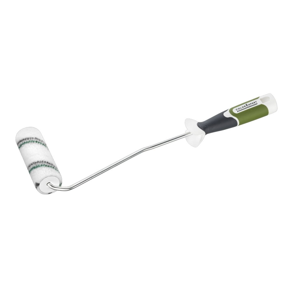 Beitsroller 12cm K30 nylon 6 groen-grijs + beugel 3K glad
