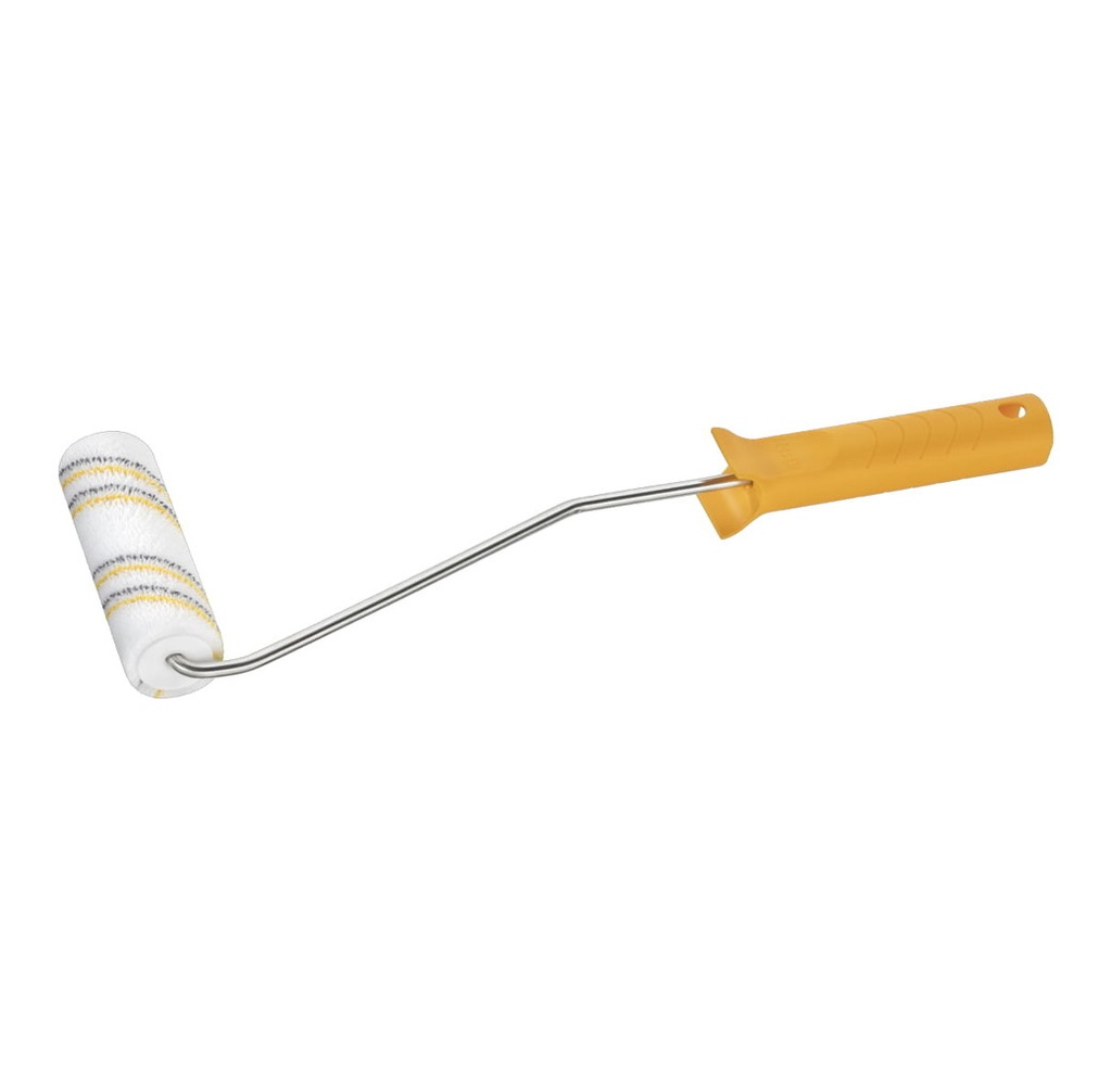 LAKROLLER 12CM K17 MICORVEZEL GEEL/GRIJS + BEUGEL