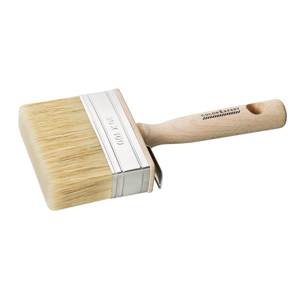 Blokborstel muurverf 3x10 witte haar-mix kunststof/hout FSC
