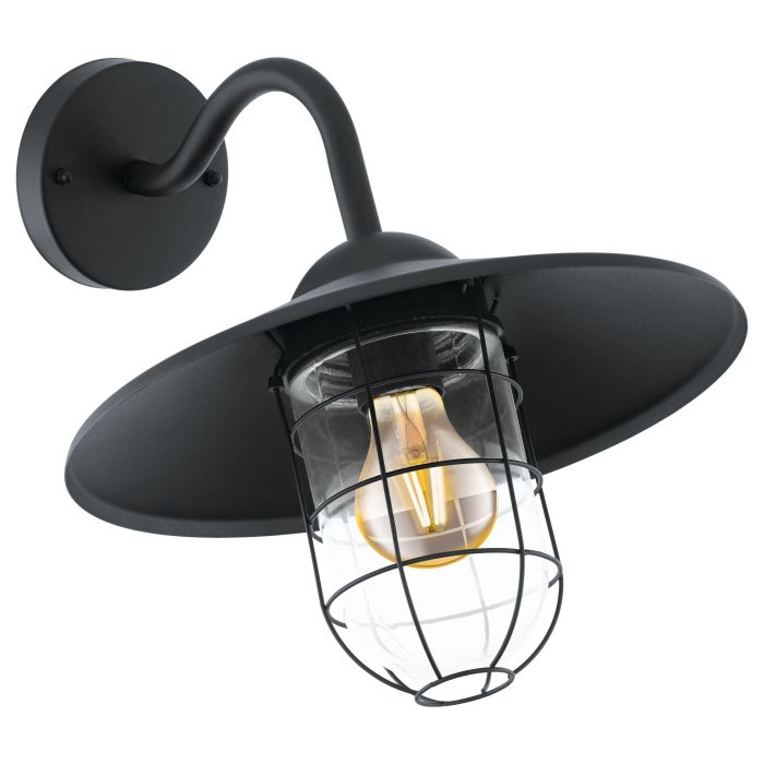 WANDLAMP MELGOA ZWART E27