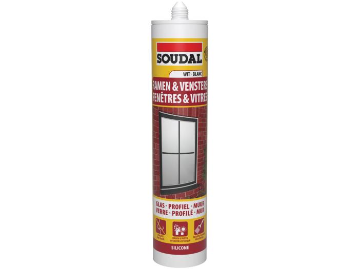 SOUDAL OVERSCHILDERBARE SILICONE WIT 290ML