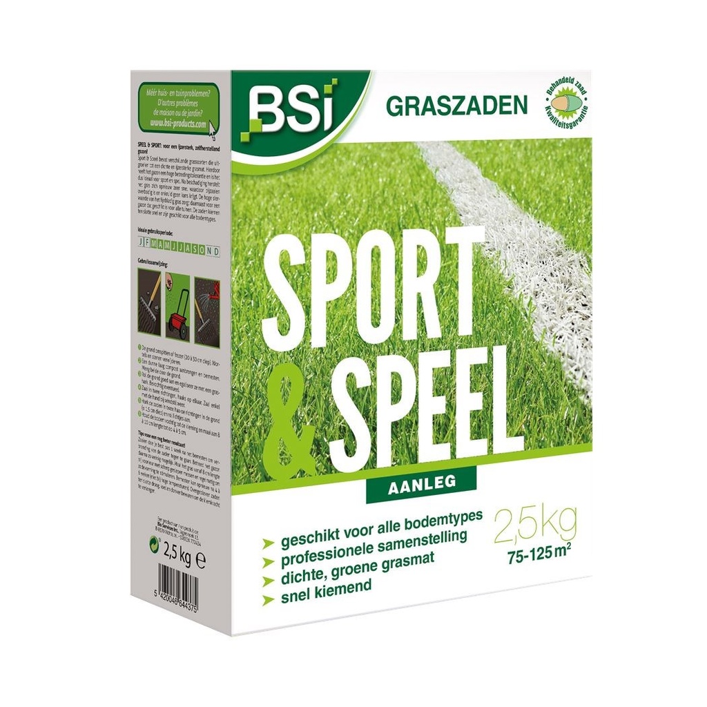 BSI sport en speel graszaad 2,5kg (eco)
