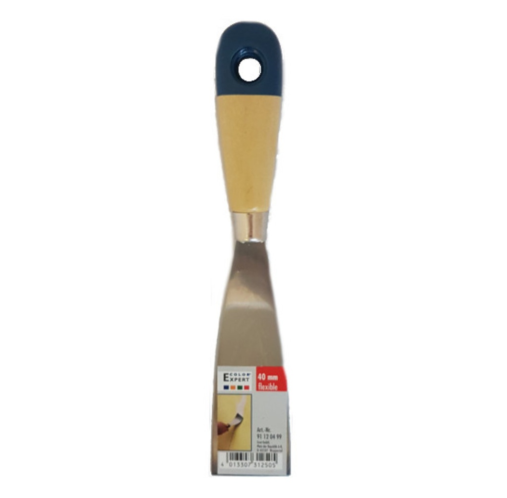 PLAMUURMES 40MM FLEXIBEL GEPOLIERD BLAD HOUTEN GR.