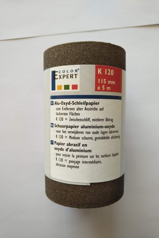 ALU-oxyd- schuurpapier 115mmx5M - K120 - op rol