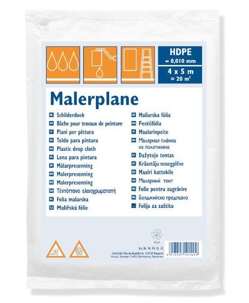 SCHILDERSFOLIE HDPE 10MY 20M² (4X5) TRANSPARANT