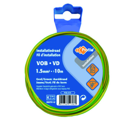 VOB 1.5mm² 10m geel/groen