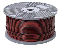 AUDIOKABEL 2X0.75 ROOD/ZWART 200M