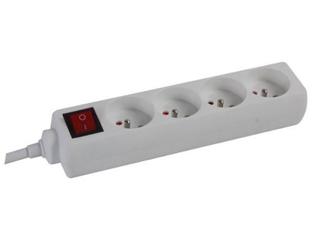 MEERVOUDIG STOPCONTACT 4X +SCHAK. +1.5M WIT