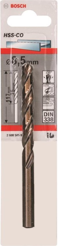 BOSCH - METAALBOOR HSS-CO DIN338 8.5
