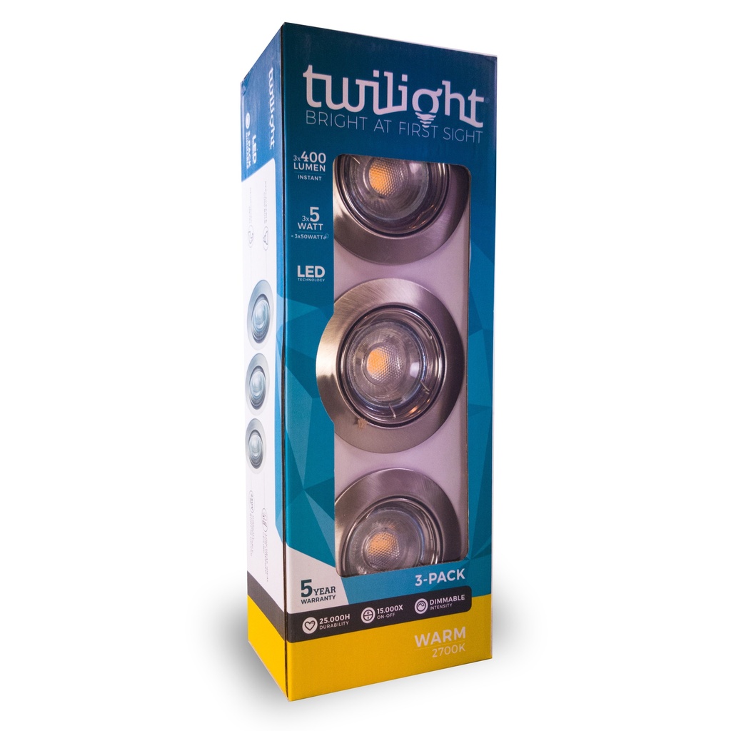 SPOTS TWILIGHT NEO DIMBAAR 3PACK 2700K NICKEL