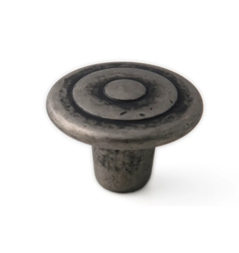 Meubelknop Triple antiek tin Ø35mm