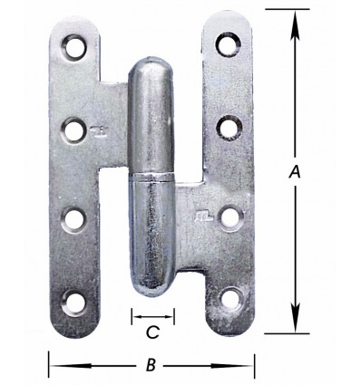 2 H PAUMELLEN - VERZINKT - LINKS - 110X55MM