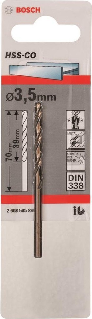 BOSCH - METAALBOOR D-PUNT HSS-CO 3.5