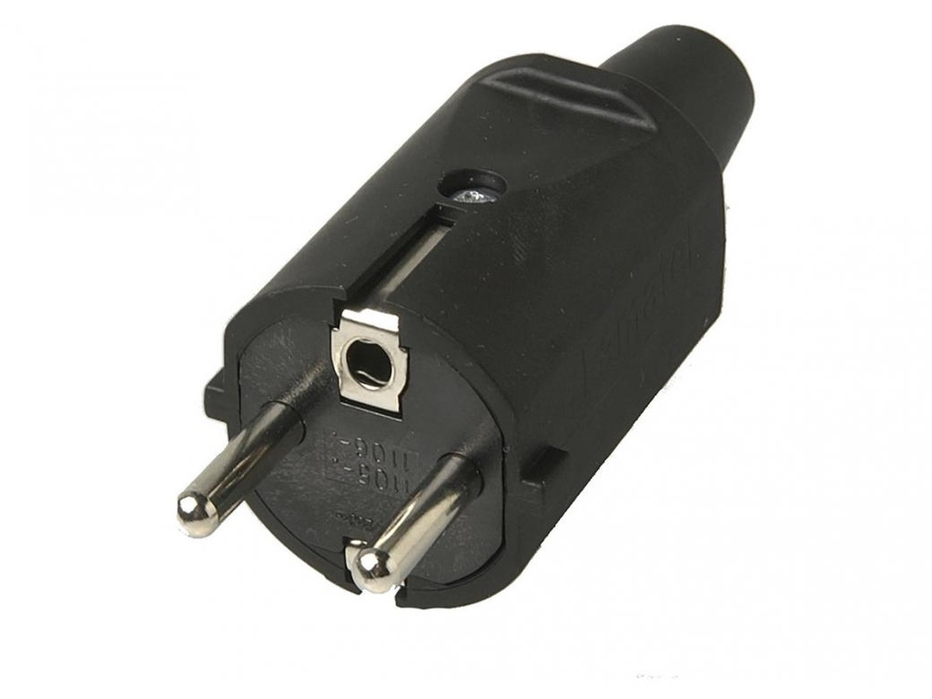 STEKKER RUBBER 16A ZWART