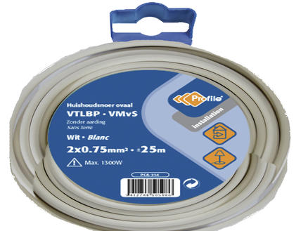 VTLBP 2X0.75 WIT 25M BLISTER