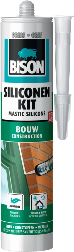 Bison siliconekit bouw 300ml grijs