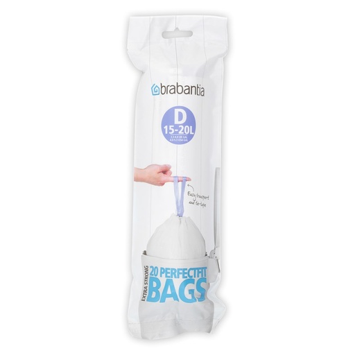 [16933] Brabantia afvalzak transparant met string 15L