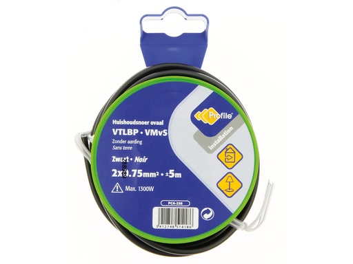 [24622] VTLBP 2X0.75 ZWART 5 M BLISTER