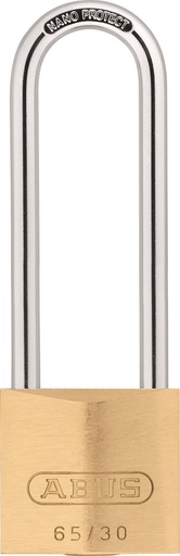 [34394] Abus 65/30 hangslot hoge beugel messing
