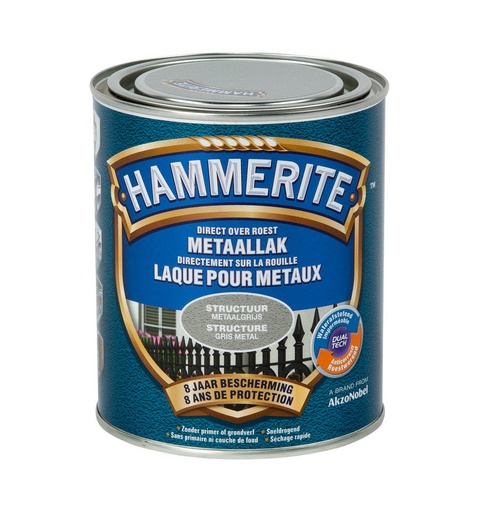 [35187] Hammerite struct.mat lak metaalgrijs 750ml