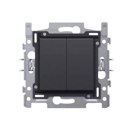 [38548] Niko inbouw dubbele wisselschakelaar antraciet