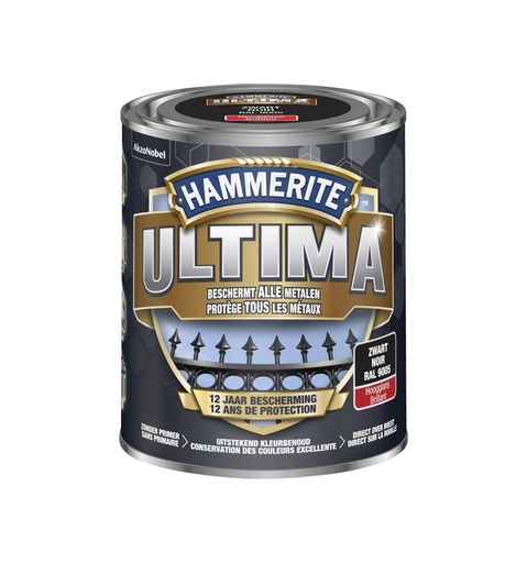 [83026] Hammerite ultima hoogglans zwart / 9005 750ml