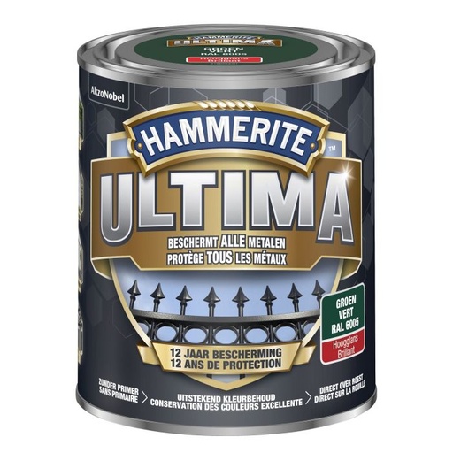 [83022] Hammerite ultima hoogglans groen / 6005 750ml