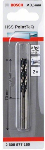 [83710] 2X METAALBOOR HSS POINTEQ 3.5MM