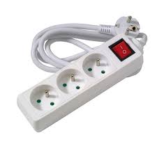 [41641] 3V STOPKONTAKT + SCHAK + 1.5M WIT