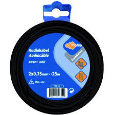 [44509] AUDIOCABLE 2X0.75 ZWART 25M BL