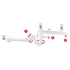 [12876] Sifon Vr Spoeltafel 2 Bakken 6/4X40