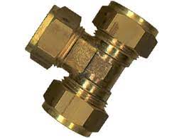 [13173] 5 Klemkoppeling T-Stuk Messing 15 Mm