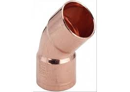 [13611] Koper Bocht 45' Ff Rood 15 Mm