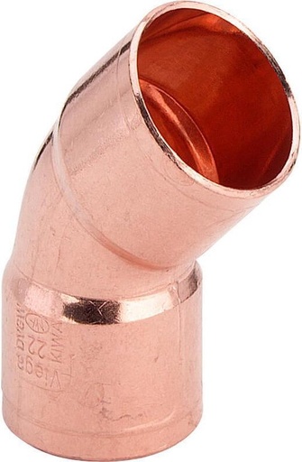 [13612] Koper Bocht 45' Ff Rood 22 Mm