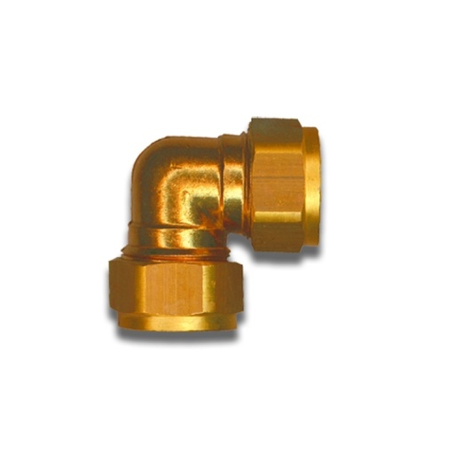 [13747] Klemkoppeling Knie Messing 3/8M X 12