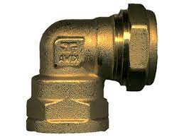 [13752] Klemkoppeling Knie Messing 3/8Fx10 Mm