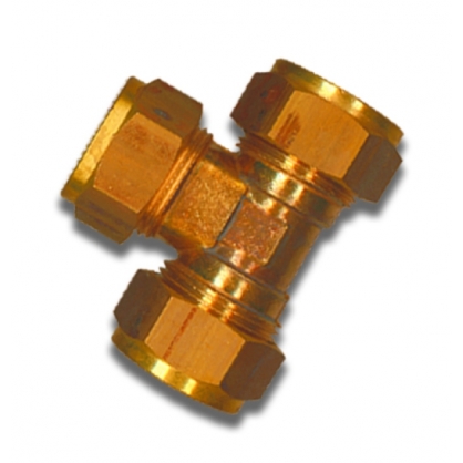 [13774] Klemkoppeling T-Stuk Messing 10 Mm