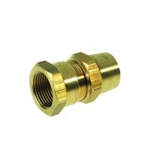 [13808] Gas-Klemkoppeling Recht Messing 3/4Fx22