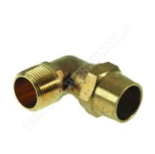 [13809] Gas-Klemkoppeling Knie Messing 1/2Mx15