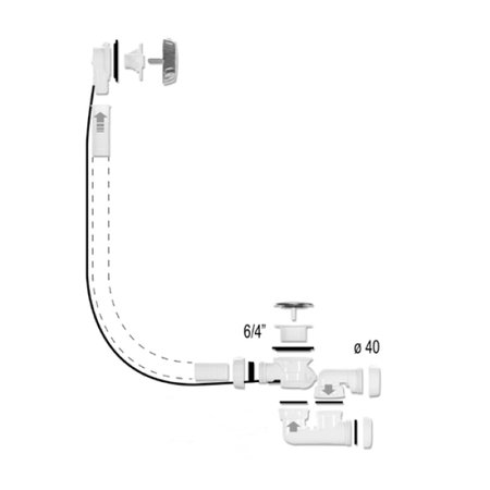 [29423] Aut, Sluit, V/Bad M/Lang Kabel Chroom