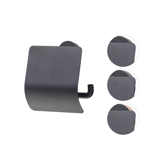 [69217] Urban Toiletrolhouder+Klep - Zwart